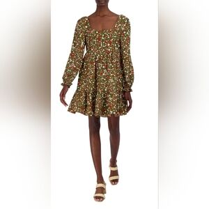 BCBG Paris Contemporary  Square Neck  Floral  Mini Dress Size 12-14